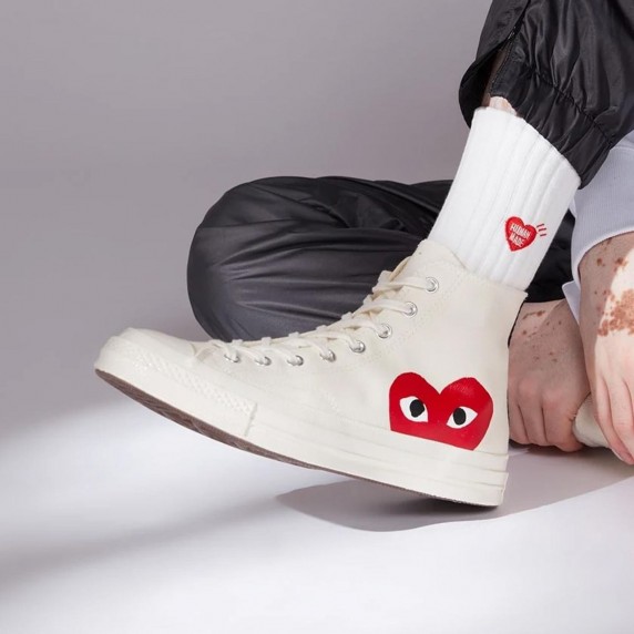 Converse x Comme des Garçons PLAY Chuck 70 White