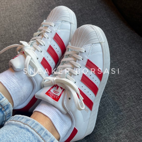 Adidas Superstar White Red