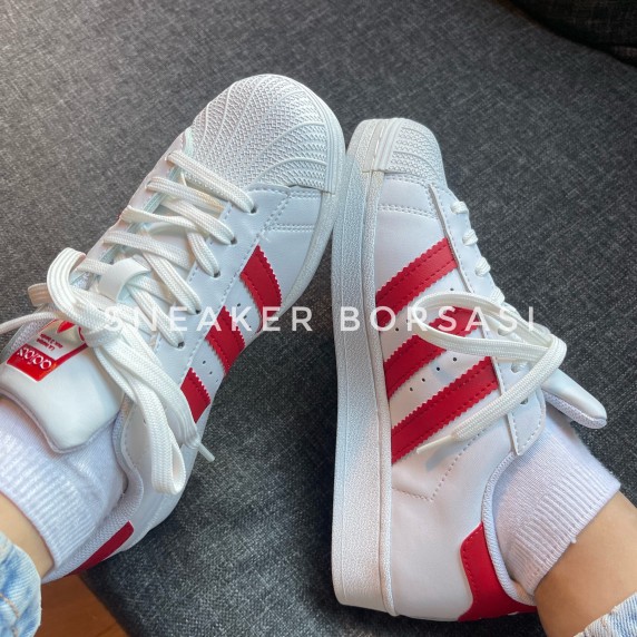 Adidas Superstar White Red