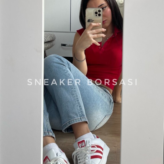 Adidas Superstar White Red