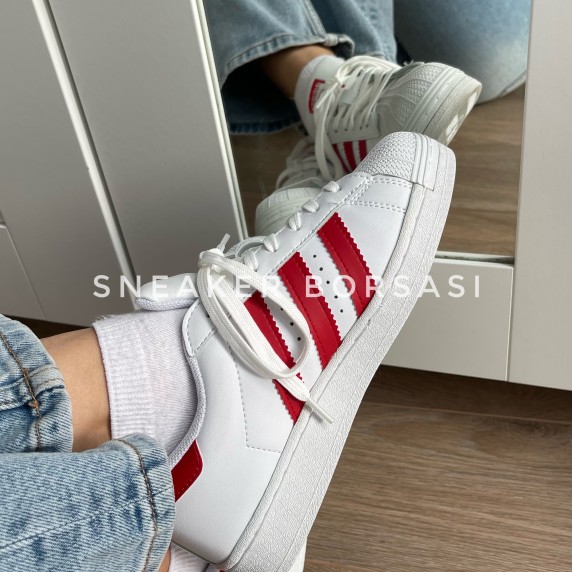 Adidas Superstar White Red