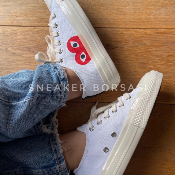 Converse x Comme des Garçons PLAY Chuck 70 White Short