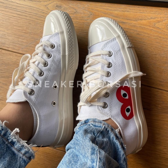 Converse x Comme des Garçons PLAY Chuck 70 White Short