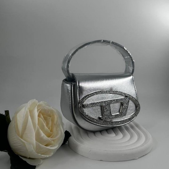 Diesel Shoulder Bag Small Silver