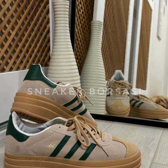 Adidas Gazelle Bold Magic Beige Collegiate Green