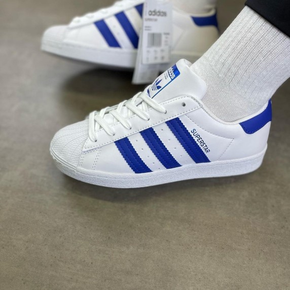 Adidas Superstar White Blue