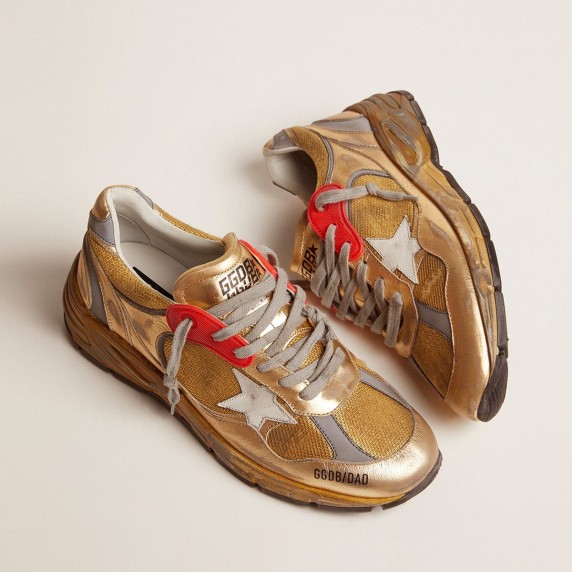 Golden goose Men's Dad-Star gold with distressed finish